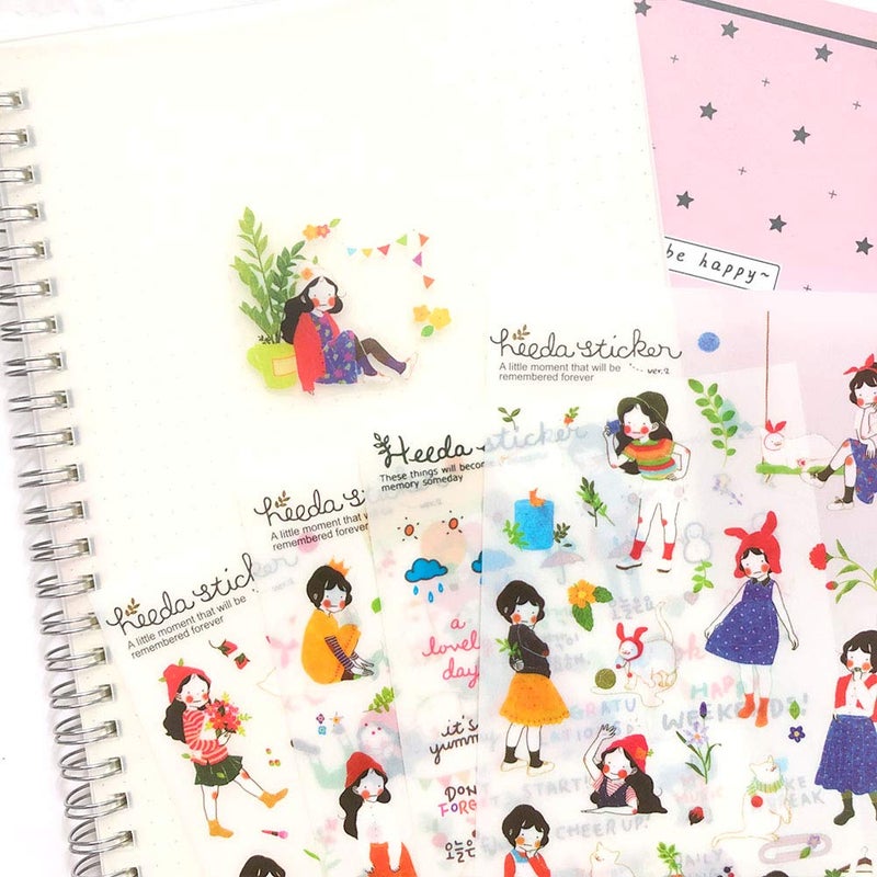 1000Art Cute Korean Stickers Set(12 Sheets) Kawaii Girl Planner Stickers for Journals,Scrapbooking,Planners,Cards,DIY Arts and Crafts - Image 1